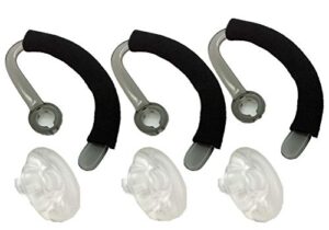 premium replacement earbuds ear tips + ear hook loops + foam spare + earpads fit kit for plantronics cs540 savi w440 w740 w745 wh500 earloops earhook ear bud sleeve part (mixed s/m/l)
