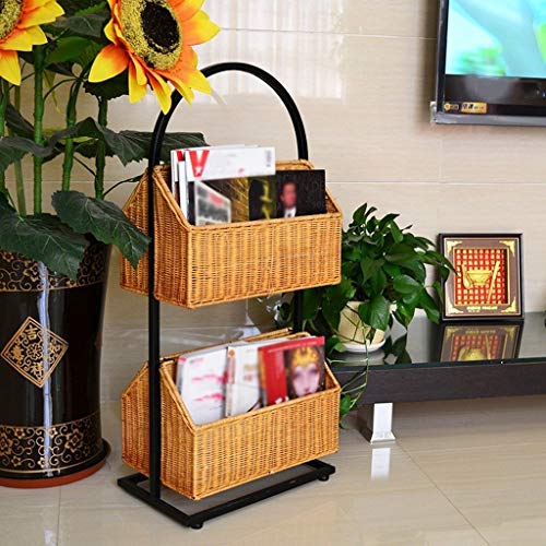 Magazine & Newspaper Baskets Magazine Rack Study Rack Multi-Layer Office Newspaper Storage Rack Living Room Debris Storage Rack Handmade Wrought Iron Floor Storage Rack