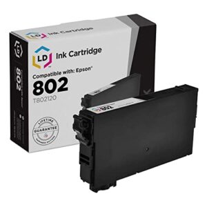 ld products remanufactured ink cartridge replacement for epson 802 t802120 (black)