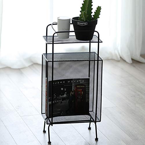 Magazine & Newspaper Baskets Magazine Rack Wrought Iron Creative Corner Bookshelf Simple Bookshelf Rack Floor Multi-Function Storage Rack Living Room Storage Rack Double Rack