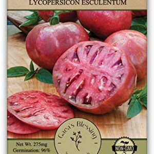 Gaea's Blessing Seeds - Tomato Seeds - Cherokee Purple Slicing Tomato - Non-GMO Seeds with Easy to Follow Planting Instructions - Open-Pollinated 96% Germination Rate