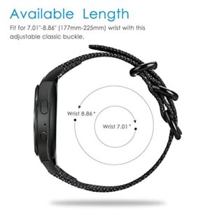 Fintie Band Compatible with Gear S2, Soft Woven Nylon Adjustable Replacement Sport Strap with Adapters Compatible with Samsung Gear S2 SM-R720 SM-R730 Smart Watch (Black)