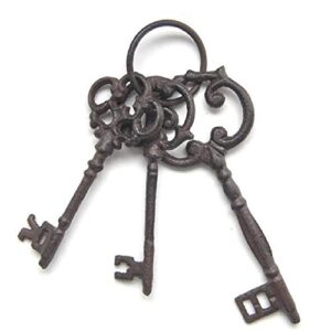 jailer key, pirate treasure chest keys set (brown 3)