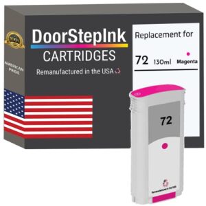 doorstepink remanufactured in the usa ink cartridge replacements for hp 72 130ml magenta c9372a for hp designjet t1120 t1200 t1300 t2300 t610 t620 t770 t790 t795