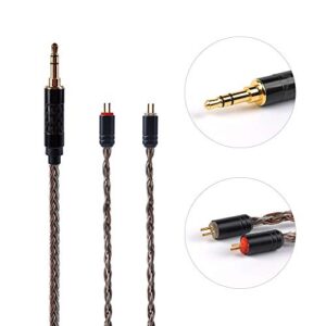 Replacement Audio Cable,16 Core Silver Plated Earphone Cable, Black Upgrade Detachable Earphone Cable Replacement Earphone Wire for ZS10 ZS6 ZS5 ZSR ZST TRN V10 V20 TFZ C10 C16 (3.5mm 2 Pin)