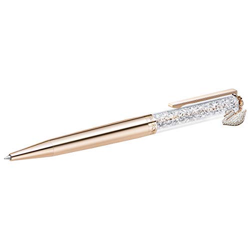 Swarovski Crystal Authentic Crystalline Rose Gold Plated Swan Charm Ballpoint Pen