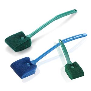 3 pcs double-sided aquarium fish tank algae cleaning brush with non-slip handle, sponge scrubber cleaner for glass aquariums and home kitchen …