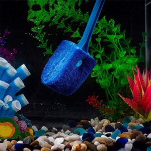 3 PCS Double-Sided Aquarium Fish Tank Algae Cleaning Brush with Non-Slip Handle, Sponge Scrubber Cleaner for Glass Aquariums and Home Kitchen …