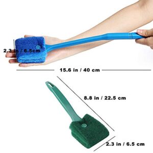 3 PCS Double-Sided Aquarium Fish Tank Algae Cleaning Brush with Non-Slip Handle, Sponge Scrubber Cleaner for Glass Aquariums and Home Kitchen …