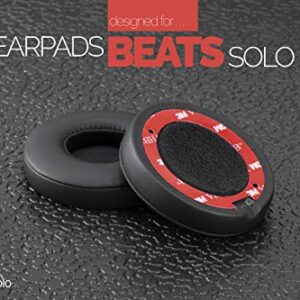 Brainwavz Earpads for Beats Solo 2 & 3 Headphones, Upgraded Replacement Pads with Memory Foam & Leather, Easy to Install, Black