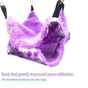 Oncpcare Pet Cage Hammock, Sugar Glider Hammock Ferret Bunk Bed Guinea Pig Cage Accessories Hamster Bedding Cozy Small Pet Bed for Chinchilla Parrot Squirrel Rat Playing Sleeping