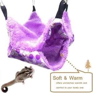 Oncpcare Pet Cage Hammock, Sugar Glider Hammock Ferret Bunk Bed Guinea Pig Cage Accessories Hamster Bedding Cozy Small Pet Bed for Chinchilla Parrot Squirrel Rat Playing Sleeping