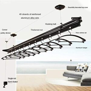 Drying rack Ceiling Mounted Small Balcony Pulley Single Rod Lifting Airer Dryer Aluminum Alloy Hand-Held 200 Cm