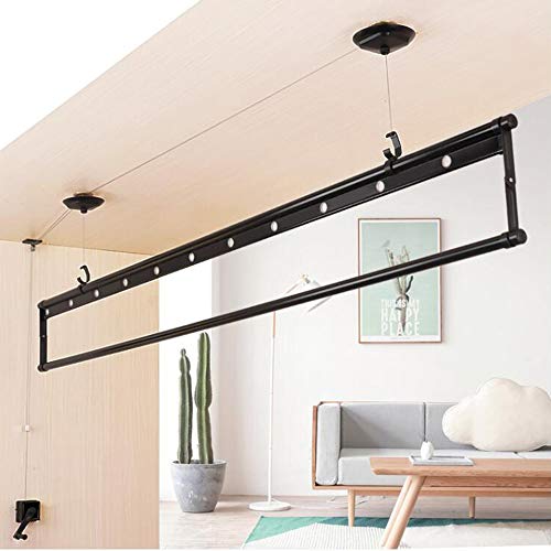 Drying rack Ceiling Mounted Small Balcony Pulley Single Rod Lifting Airer Dryer Aluminum Alloy Hand-Held 200 Cm