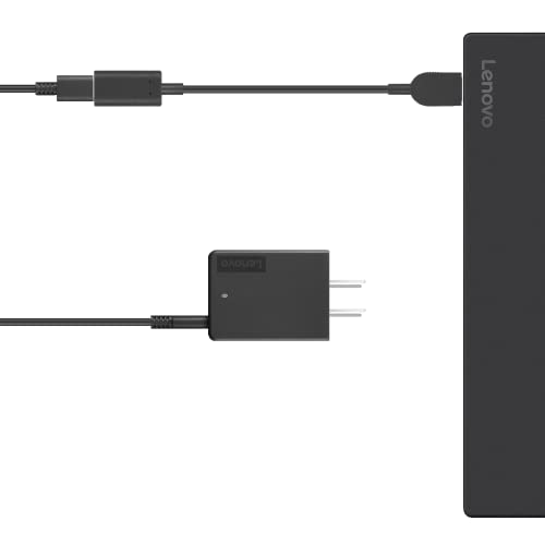 Lenovo 45W USB-C Ultraportable Adapter, AC Wall Charger for Laptops, Smartphones and Tablets, Indicator Light, Model No. WAH007, GX20U90488