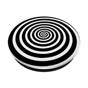Fun Optical Illusion Circle Swirl Design Black and White PopSockets PopGrip: Swappable Grip for Phones & Tablets