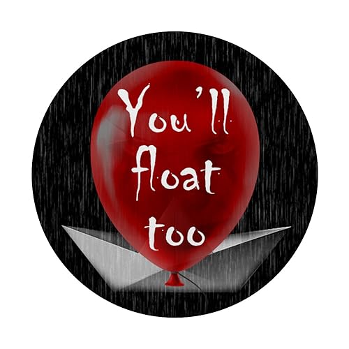 You'll Float Too Horror Movie Red Balloon Paper Ship PopSockets PopGrip: Swappable Grip for Phones & Tablets PopSockets Standard PopGrip