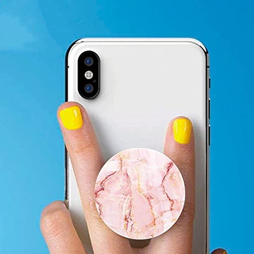 (3 Pack) Collapsible Phone Bracket 360°Rotary Grips for Phones & Tablets - White Heart Rose Gold Geometric Rose Gold Marble