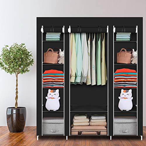 GOTOTOP 69" Portable Clothes Closet Wardrobe Storage Organizer with Non-Woven Fabric 12 Shelves, Quick and Easy to Assemble,58"x 17" x 68.7"