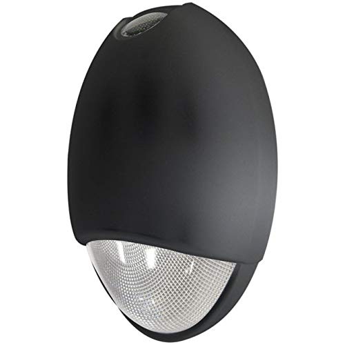 Outdoor LED Emergency Light with Photocell and Battery Backup - Black Finish