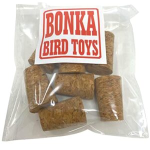 Bonka Bird Toys 2112 (Pk8) 1.25" by 0.75" Corks, Medium Parrot Chew Foot Talon Cage Toy, Conure, African Grey, Quaker, and Similar