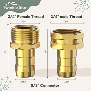 Twinkle Star Garden Hose Repair Connector with Clamps, Male and Female Garden Hose Fittings, 3 Set