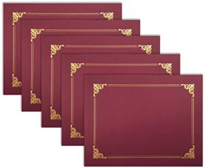 25 pack red certificate holders, diploma holders, document covers with gold foil border, by better office products, for letter size paper, 25 count, crimson red
