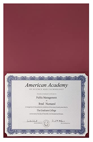 25 Pack Red Certificate Holders, Diploma Holders, Document Covers with Gold Foil Border, by Better Office Products, for Letter Size Paper, 25 Count, Crimson Red