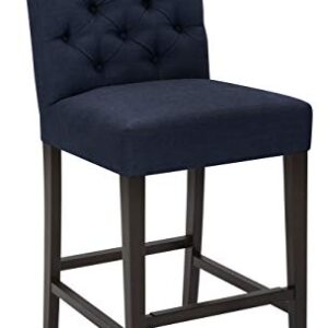 Amazon Brand – Stone & Beam Carson Tufted High-Back Upholstered Counter-Height Kitchen Stool, 41"H, Navy Blue