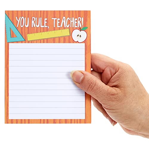 Paper Junkie 4-Pack Teacher Notepad Sets for Classroom Gifts, Professor Appreciation, School Supplies, 50 Sheets Per Memo Pad, 200 Sheets Total, 4 Motivational Designs (4x5 in)