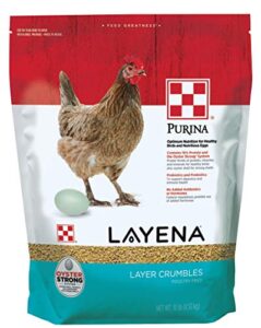 purina layena | nutritionally complete layer hen feed crumbles | 10 pound (10 lb) bag