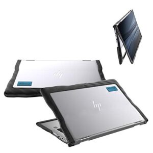 gumdrop droptech case designed for hp elitebook x360 1030 g3 laptop for k-12 students, teachers, kids - black, rugged, shock absorbing, extreme drop protection