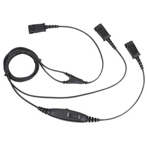 voicejoy call center headset quick disconnect cable y splitter adapter trainer cable for training center compatible with plantronics qd headsets splitter cable connector