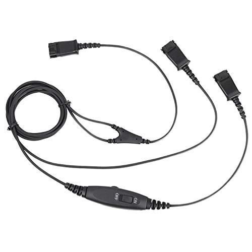 VoiceJoy Call Center Headset Quick Disconnect Cable Y Splitter Adapter Trainer Cable for Training Center Compatible with Plantronics QD headsets Splitter Cable Connector