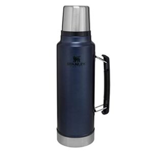 stanley classic vacuum insulated wide mouth bottle, nightfall - bpa-free 18/8 stainless steel thermos for cold & hot beverages – keeps liquid hot or cold for up to 24 hours – lifetime warranty