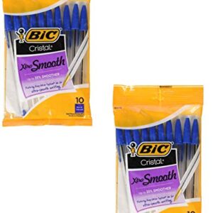 BIC 751766084321 Cristal Xtra Smooth Pens Blue Medium Point. 20-Pack