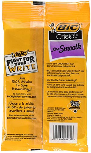 BIC 751766084321 Cristal Xtra Smooth Pens Blue Medium Point. 20-Pack