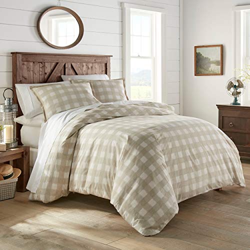 Stone Cottage - Queen Comforter Set, Cotton Bedding with Matching Shams, All Season Home Decor (Braxton Beige, Queen)