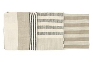 creative co-op tan & grey striped cotton tea towels (set of 3 pieces)