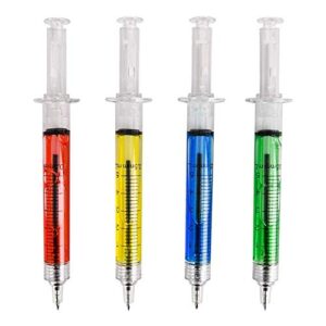 rhode island novelty 5" syringe shot design pens, assorted colors, lot of 24