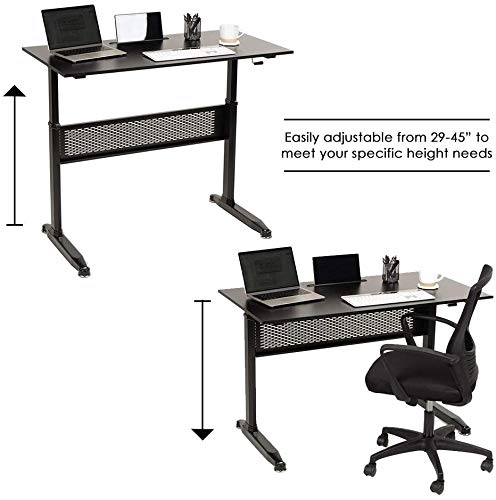 Adjustable Standing Desk, Computer Desk Height Converter Desk Computer Workstation Large Desktop Stand Up Desk Laptop Sit-Stand Desk Fit Dual Monitor for Home Office,Black (47.2'')