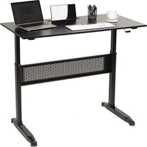 Adjustable Standing Desk, Computer Desk Height Converter Desk Computer Workstation Large Desktop Stand Up Desk Laptop Sit-Stand Desk Fit Dual Monitor for Home Office,Black (47.2'')