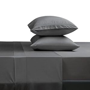 sonoro kate bed sheet set super soft microfiber 1800 thread count luxury egyptian sheets fit 18-24 inch deep pocket mattress wrinkle-4 piece (dark grey, queen)