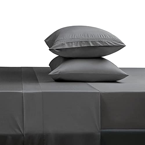 SONORO KATE Bed Sheet Set Super Soft Microfiber 1800 Thread Count Luxury Egyptian Sheets Fit 18-24 Inch Deep Pocket Mattress Wrinkle-4 Piece (Dark Grey, Queen)