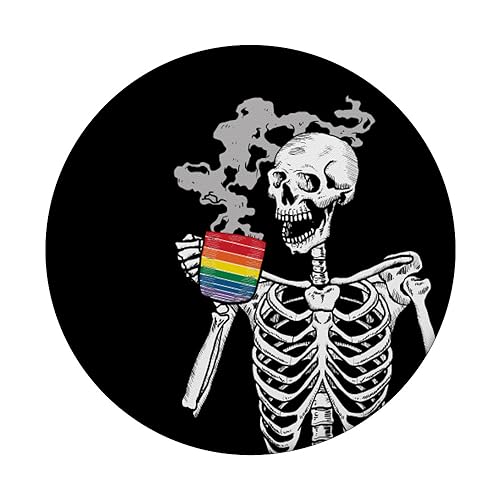 Black Like my soul skeleton drink coffee or die Pride LGBT PopSockets PopGrip: Swappable Grip for Phones & Tablets PopSockets Standard PopGrip