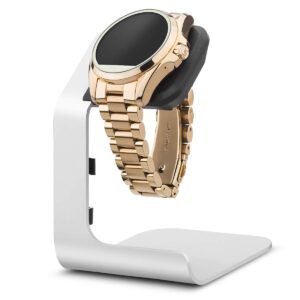tranesca aluminum watch stand for multiple brand smartwatches - stand only (compatible with michael kors, armani, diesel, fossil and more, must have smartwatch accessories)