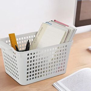 Utiao Plastic Basket Organizer, 6 Packs (Black, Grey,White)