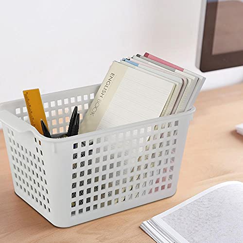 Utiao Plastic Basket Organizer, 6 Packs (Black, Grey,White)