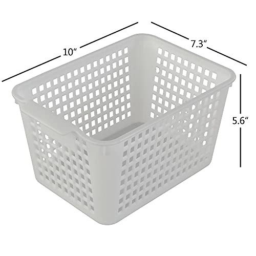 Utiao Plastic Basket Organizer, 6 Packs (Black, Grey,White)