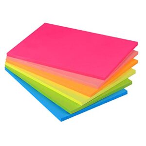 sticky notes 4x6 in bright stickies colorful super sticking power memo pads strong adhesive 6 pads/pack 48 sheets/pad…